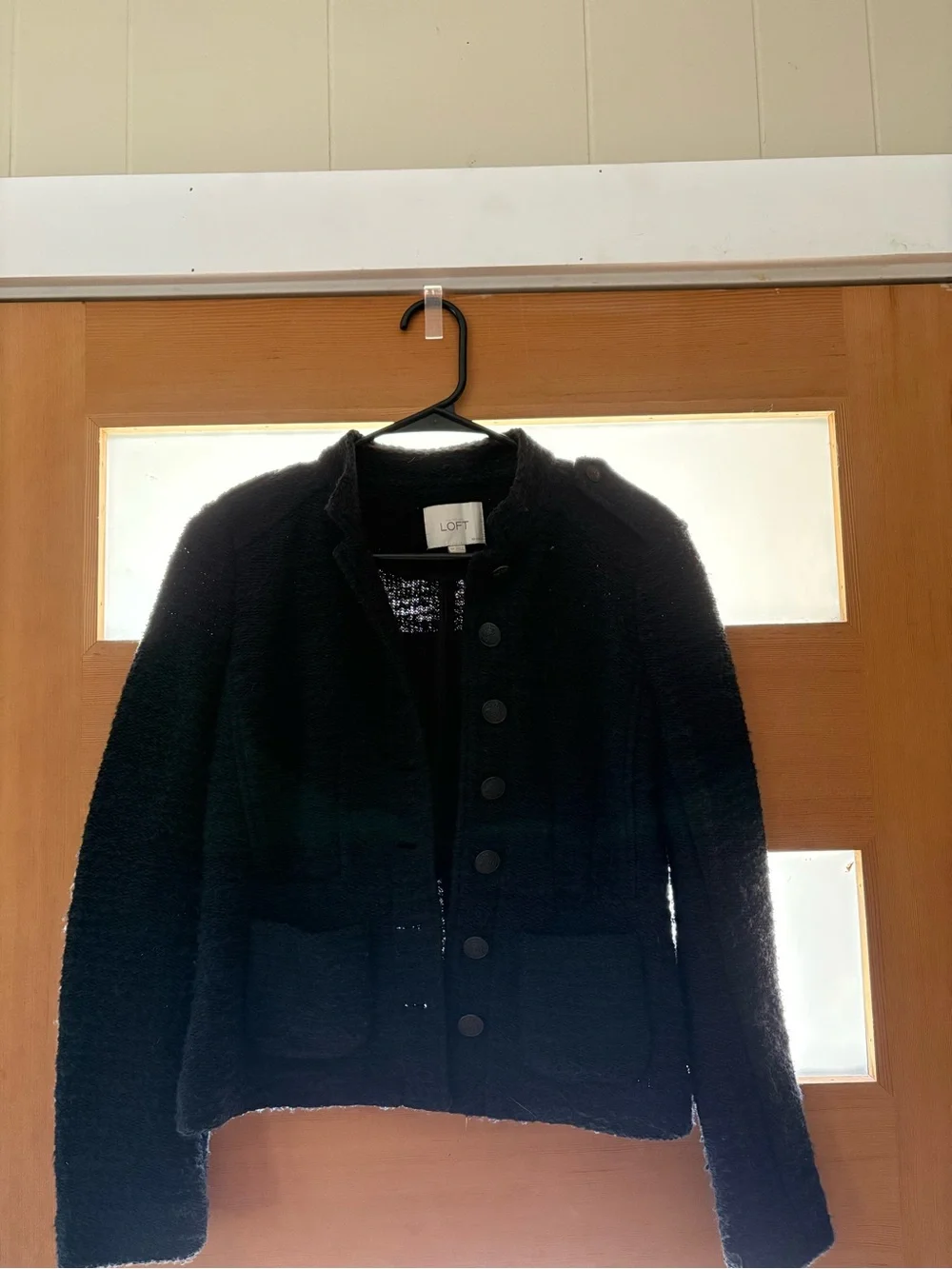 LOFT Black Textured Coat
